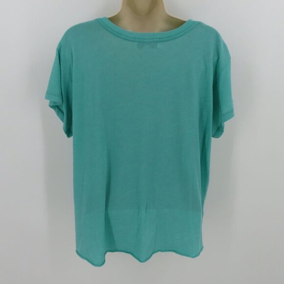 Wildfox Womens Medium Pretty Optimistic for a Pessimist Teal Green Tee Shirt Top - Picture 4 of 9
